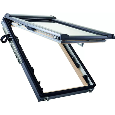 Окно мансардное деревянное Designo R89G H200. 2 камерное. Ручка снизу. ThermoBlock WD.